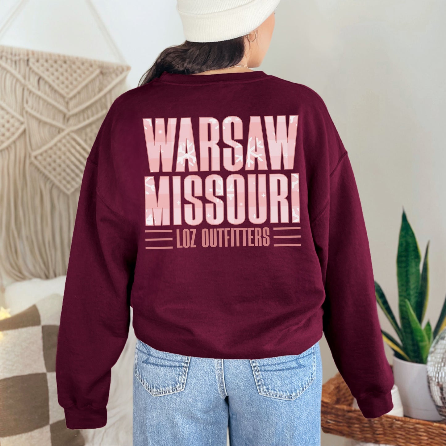 Warsaw Mo Pink Plaid Snowflakes