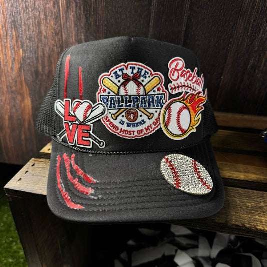 At The Ballpark Black Trucker Hat