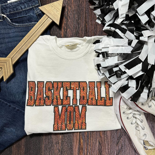 Spangled Basketball Mom Tee
