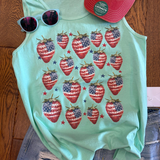 Strawberry 4th of July Tank